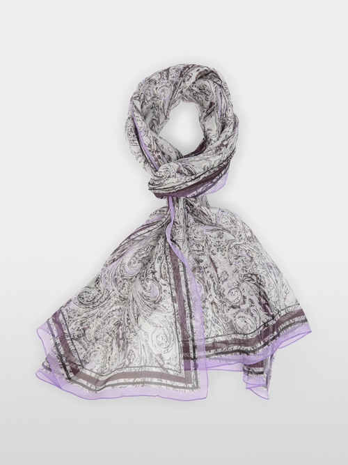 Silk scarf with ornamental print