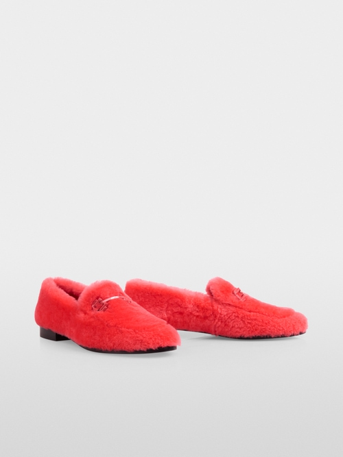 Lambskin loafers with metal detail