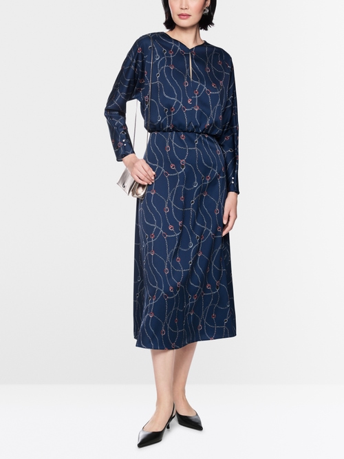 Midi dress with chain print