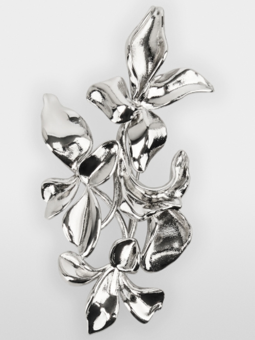 Silver-coloured flower brooch