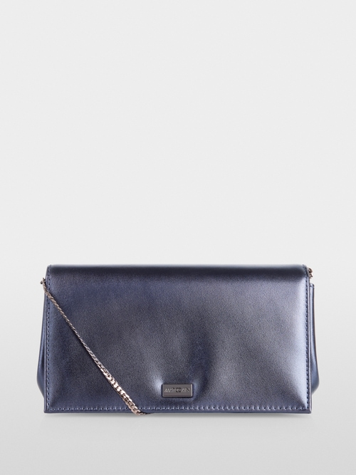 Flap bag in metallic leather