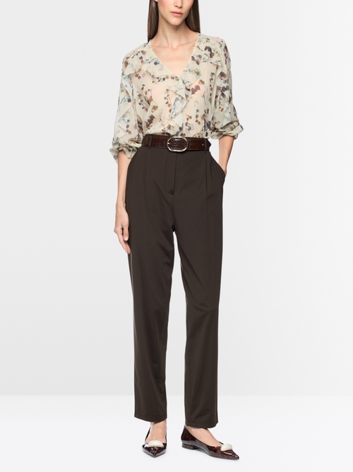 FAQUS feminine fit fabric trousers