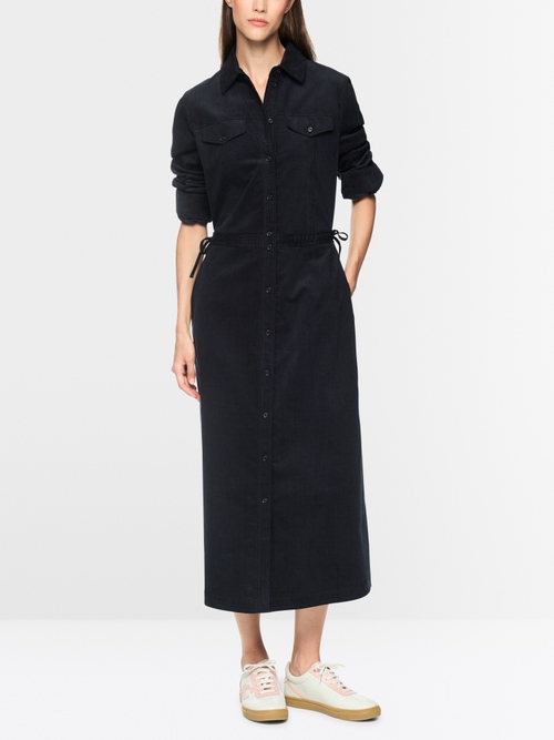 Corduroy dress with drawstring