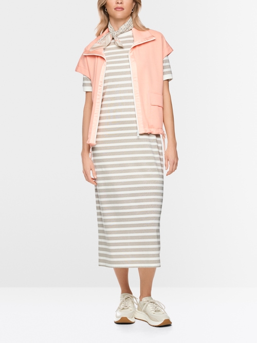 Robe double épaisseur à rayures en lurex