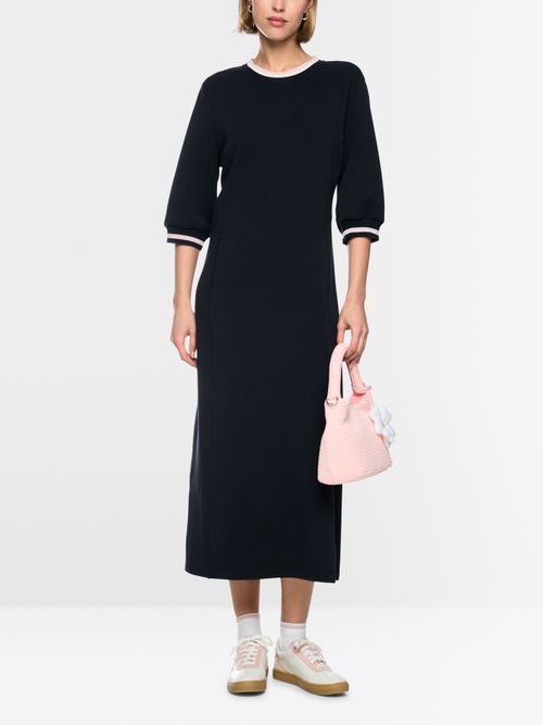 Robe coupe A avec détails côtelés