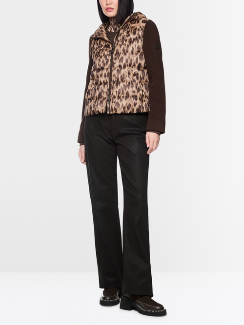 Quilted jacket with leopard print