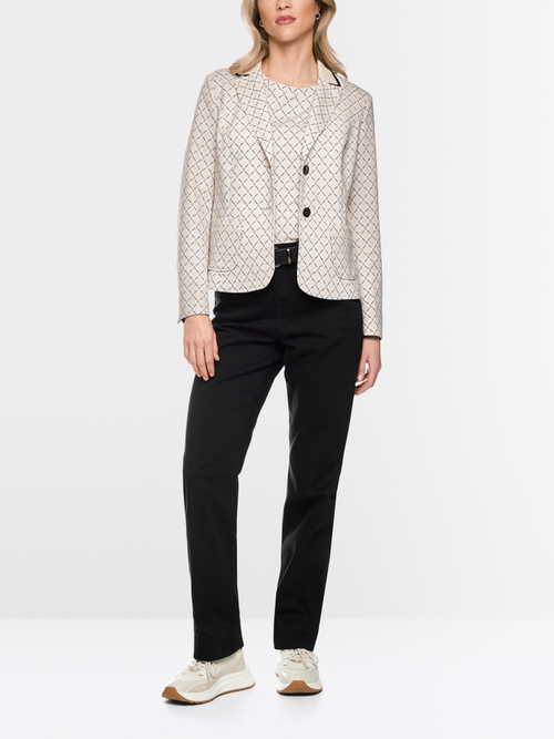Printed blazer in scuba jersey