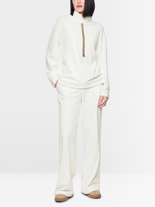Roll neck velour jumper