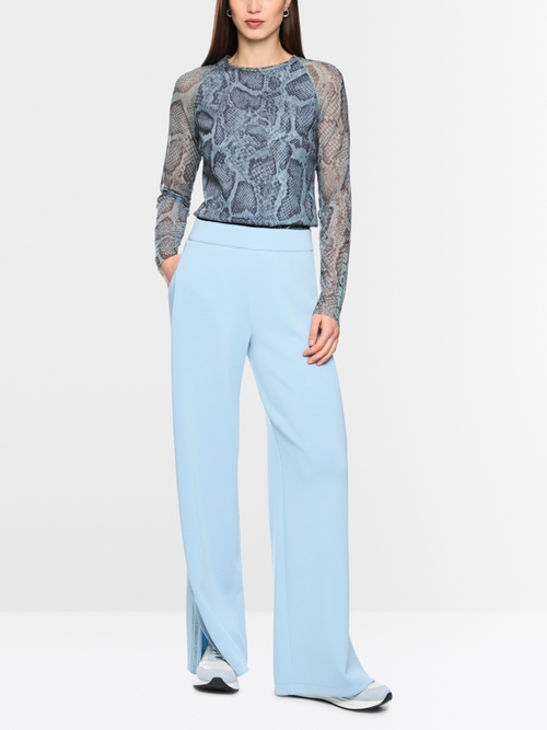 Mesh shirt with animal print