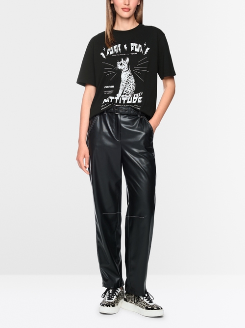 Cotton T-shirt with festival print