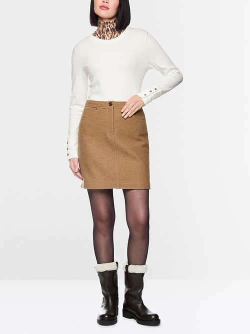 Long-sleeve top with leo-print roll neck