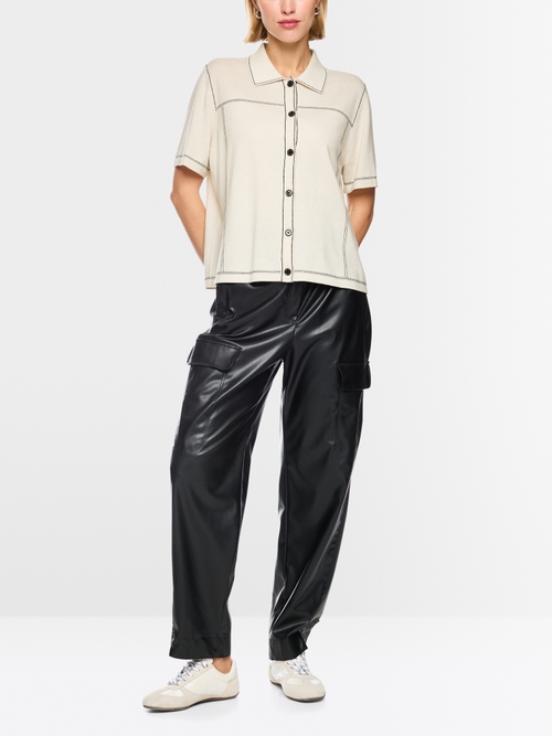 Polo en maille fine mélange laine