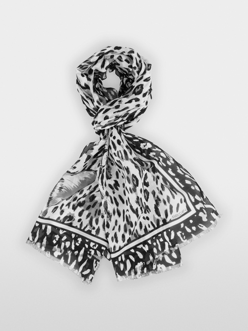 Printed cotton-silk scarf