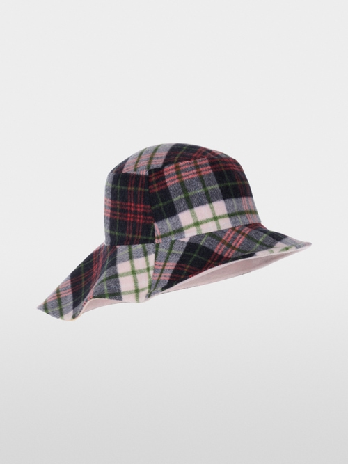 Chapeau réversible à motif à carreaux