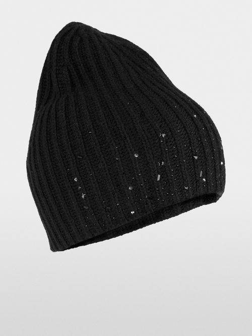 Knitted hat with rhinestones