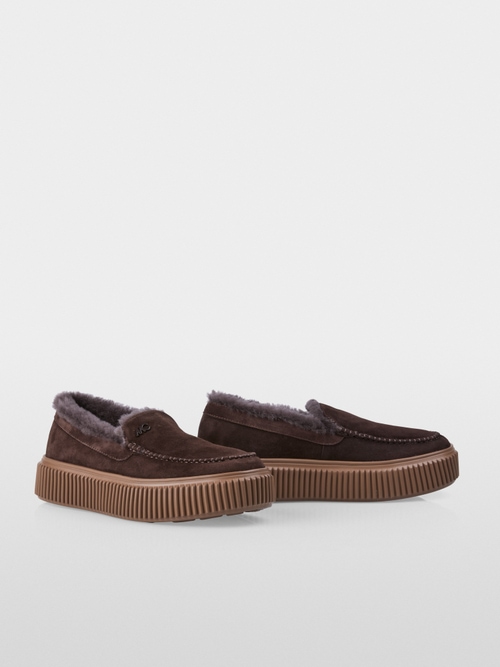 Mocassins en cuir velours d'agneau