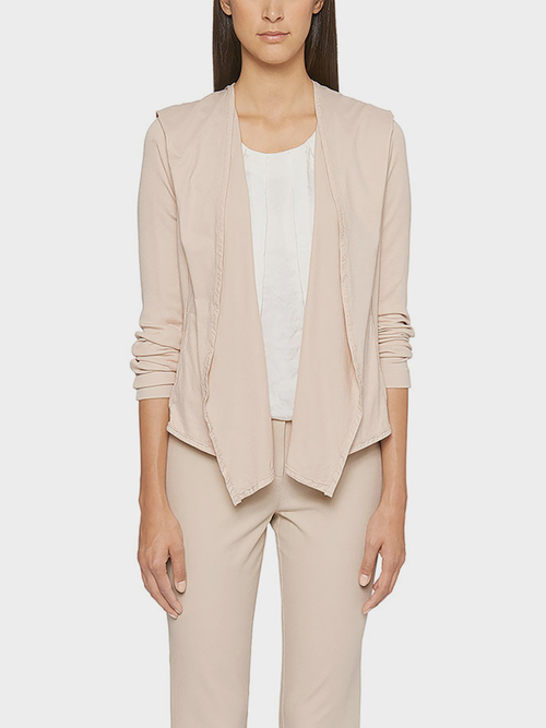 Fine ribbed jacket with flounce