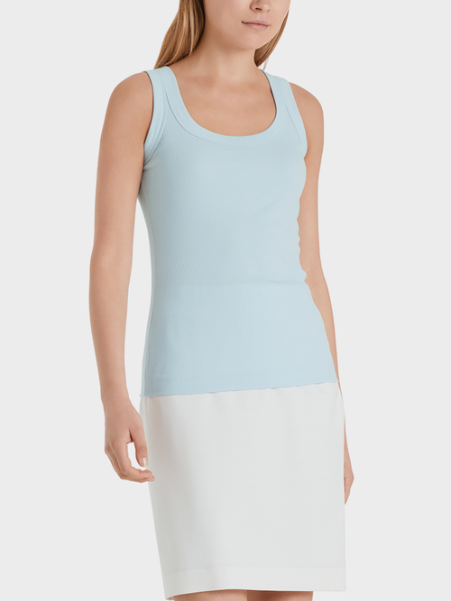Fine-ribbed tank top