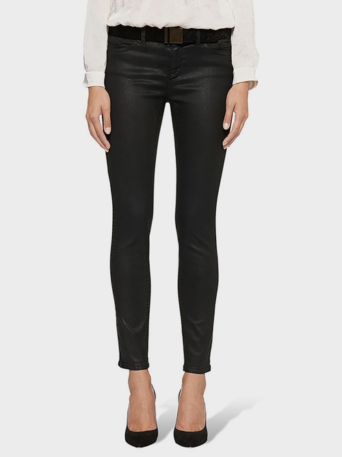 Jeans mit Leder-Finish
