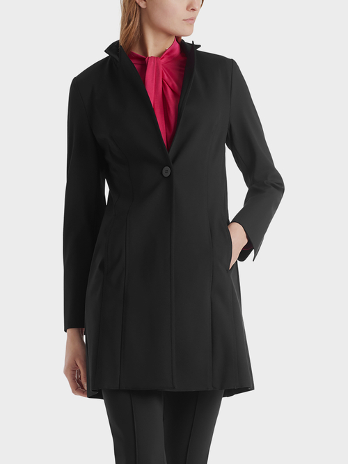 Clean-cut coat in scuba jersey