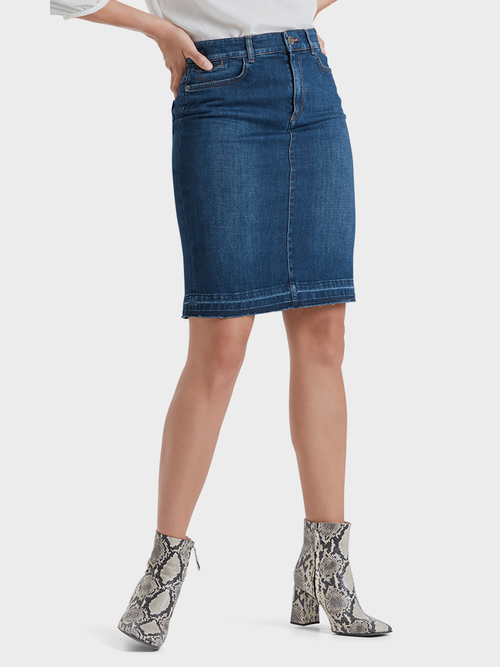Jeansrock mit hohem Bund