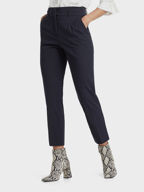 Tapered pleated front pants