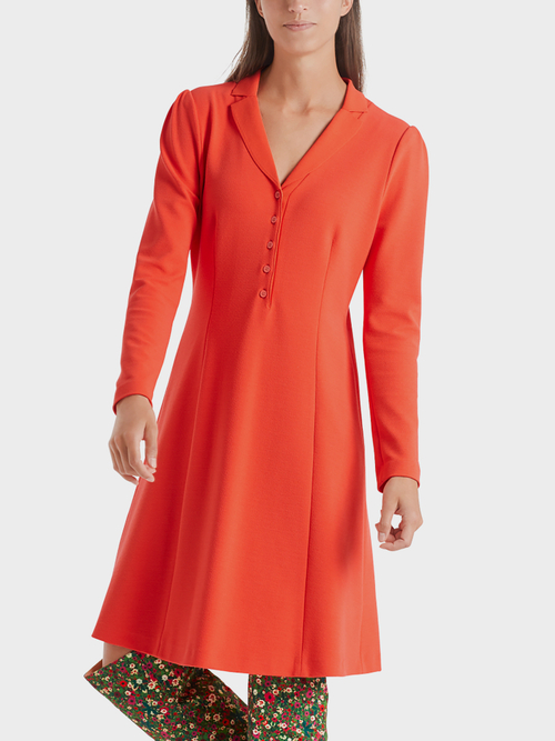 Jerseykleid mit Strickkragen