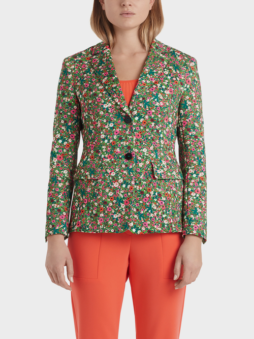 Zweiknopfblazer mit Millefleurs-Print