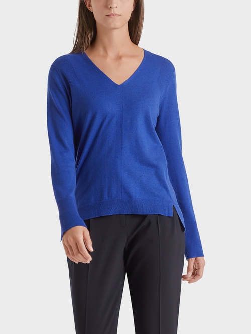 Feinstrickpullover mit Seide