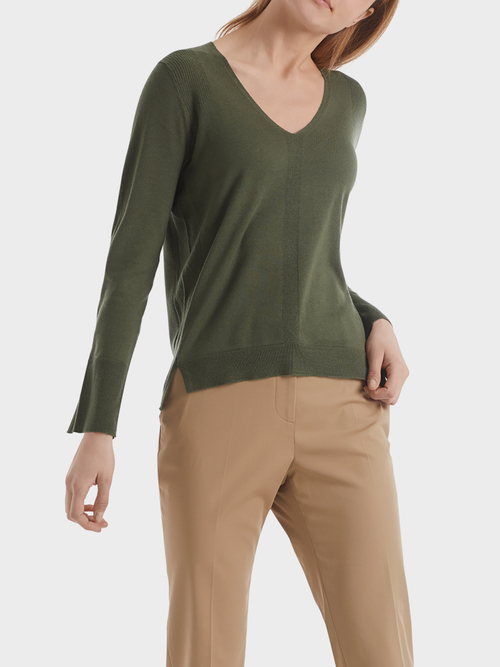Feinstrickpullover mit Seide