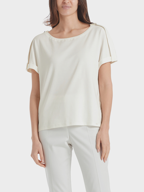 Jerseyshirt mit Goldknöpfen