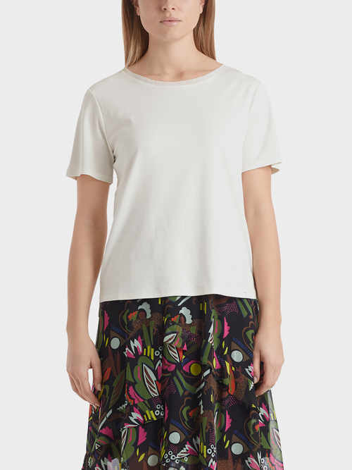 Baumwoll-T-Shirt mit Seidenkante