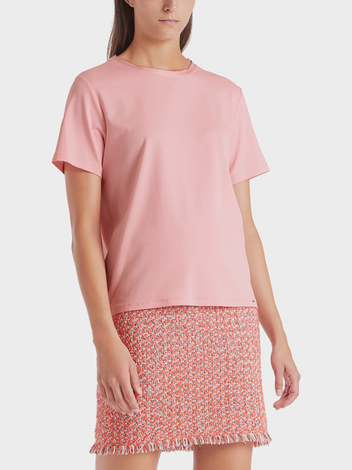Baumwoll-T-Shirt mit Seidenkante