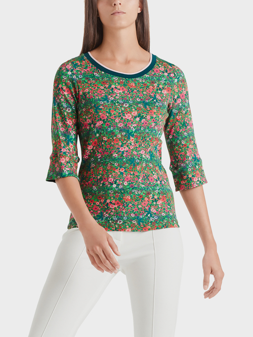 Jerseyshirt mit Millefleurs-Print