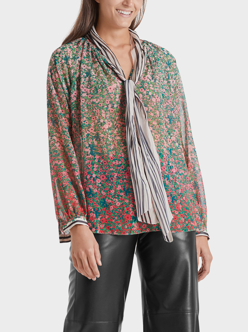Weite Bluse mit Millefleurs-Print