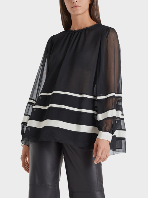 Weite Bluse aus Crêpe