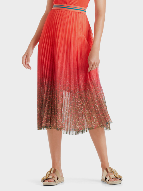 Plisseerock mit Millefleurs-Print