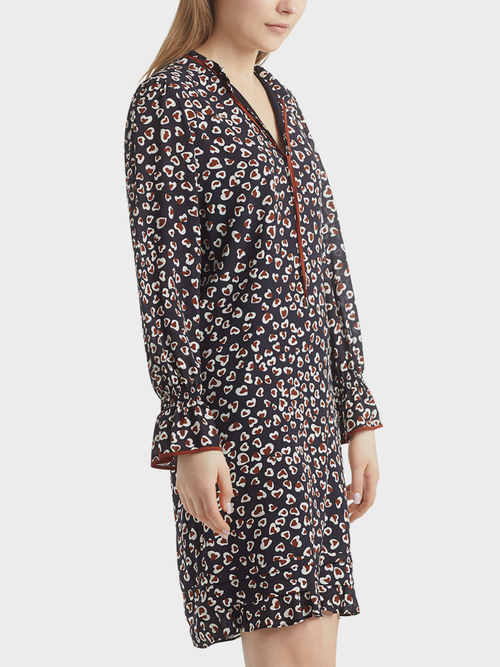 Crepe dress with leopard pattern