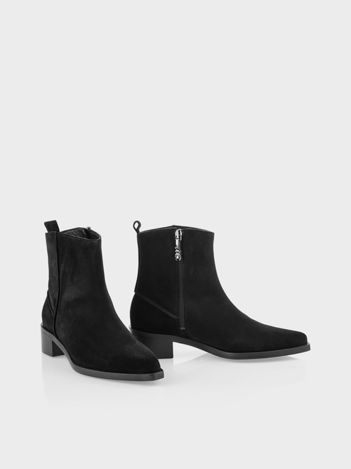 Spitze Ankle-Boots aus Velours