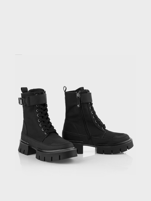 Vegan bikerboots met combat-zool