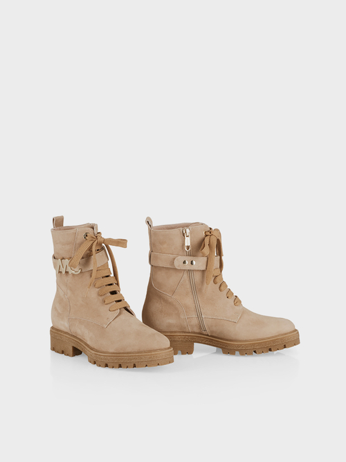 Lace-up boots in suede