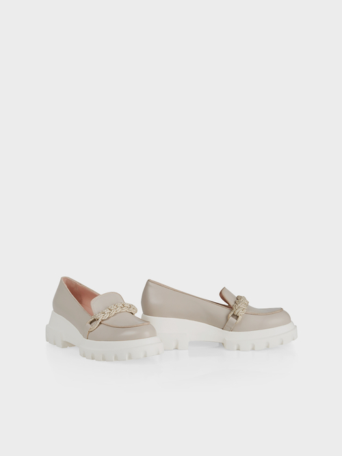 College-Loafer mit Glitter-Schmuckdetail
