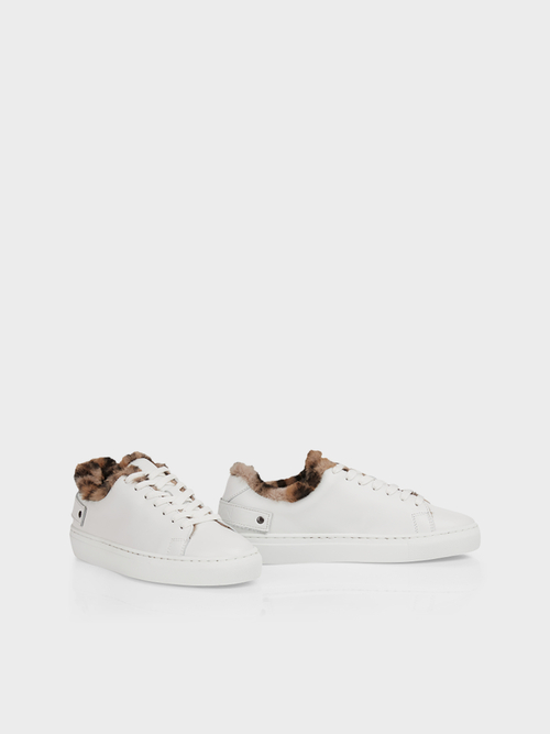 Ledersneaker mit Fun-Fur
