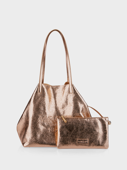 Shopper im Metallic-Look