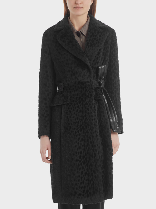 Faux fur coat in an alpaca blend