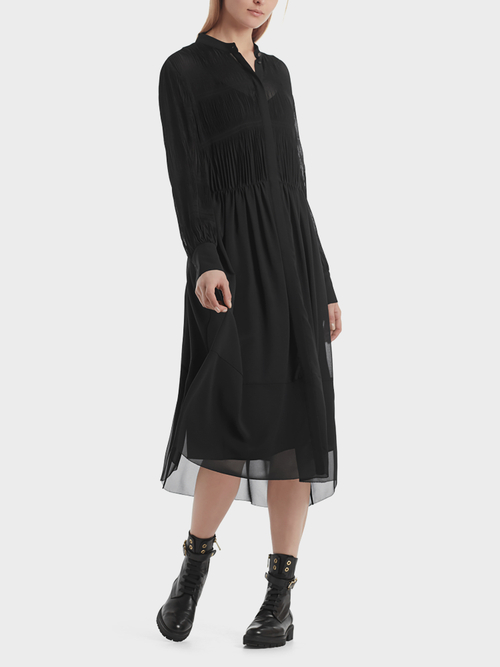 Robe chemisier à effets plissés