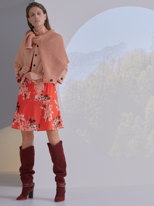 Jerseykleid mit Blumen-Print