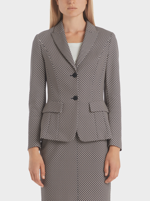 Jersey blazer with graphic pattern