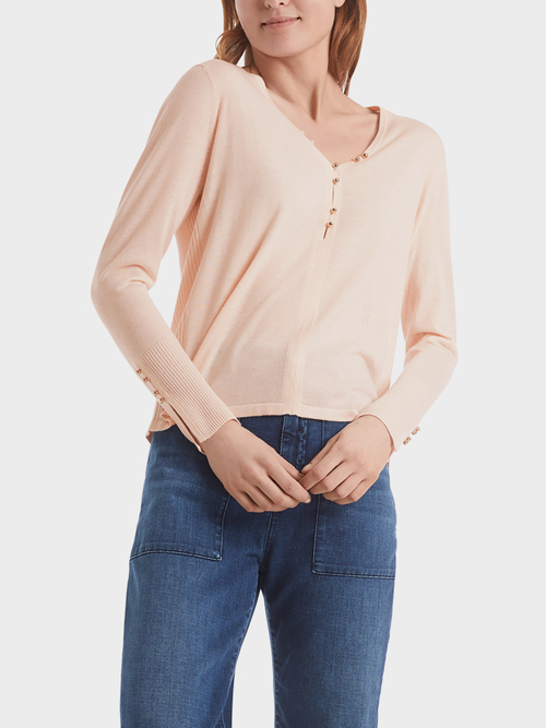 Fine-knit sweater with button details