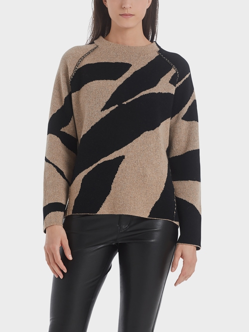Jacquard sweater with cashmere